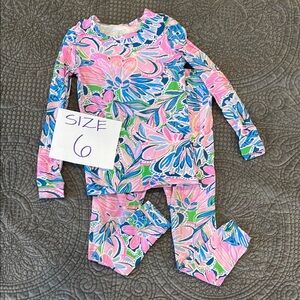 Lilly Pulitzer Colorful Floral Long Sleeve Pajama Set